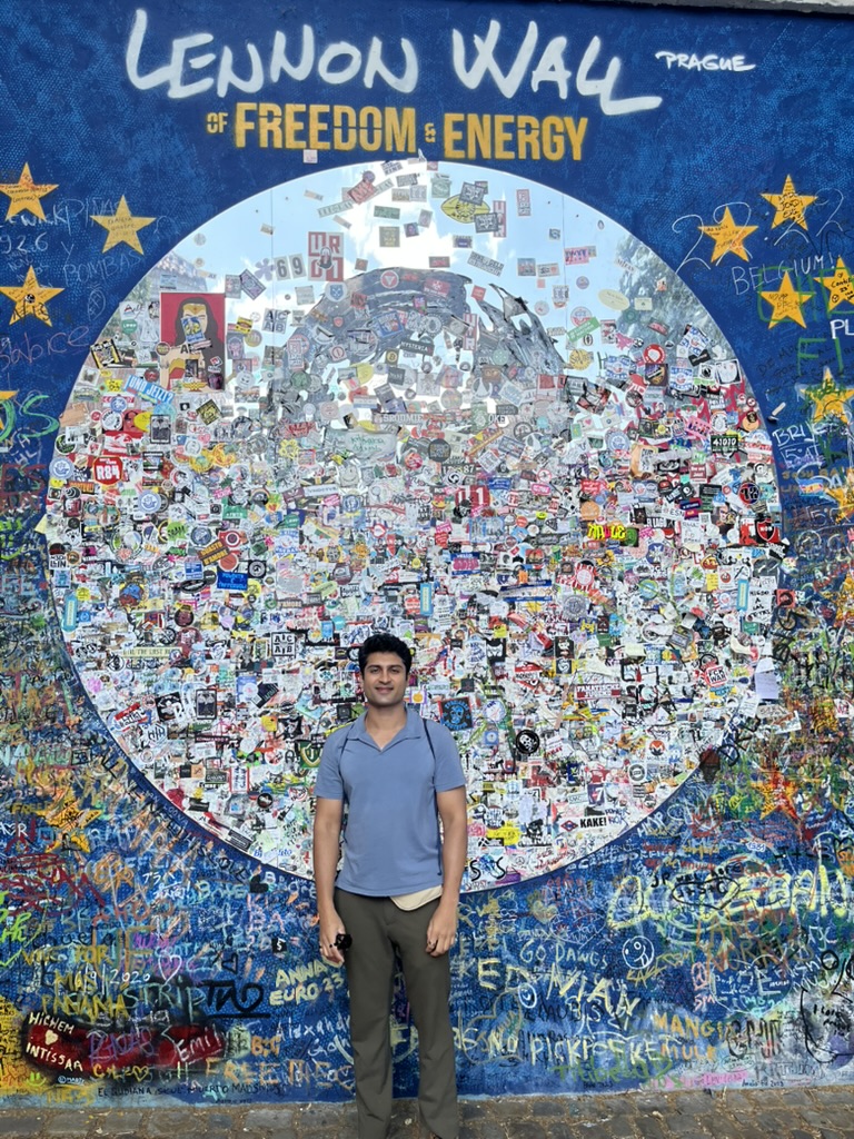 Neil at Prague's Lennon Wall
